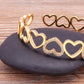 New Arrival Open Bracelet for Women Trendy Couples Bangles Hollow LOVE Heart Party Wedding Zircon Jewelry Accessories Gifts