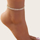 New Shining Cubic Zirconia Chain Anklet For Women Fashion Silver Color Ankle Bracelet Barefoot Sandals Foot Jewelry
