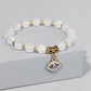 Women High-quality Beads Bracelet Natural Stone Gold Color Beads Bracelet Evil Eye Pendant Bracelets Women Healing Yoga Jewelry
