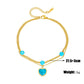 2023 New 316 Stainless Steel Heart Shape Turquoise Pendant Anklet for Women Double Layer Fashion Luxury Outing Party Jewelry