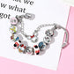 disney Mickey Mouse Bracelets for Women Snake Chain Beads Charm Bangle Jewelry Fashion Accessories