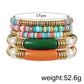 Bohemian 5Pcs/Lot Colorful Soft Ceramic Acrylic Bracelet Set For Women Ethnic Style Imitation-pearl Wristhand Bead Friends Gift