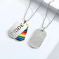 Stainless  Love   Enamel Necklaces Rainbow Flag Double Pendant Necklace