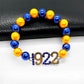 Fashion Greek sorority SIGMA GAMMA RHO society Rhinestone letter 1922 Metal Pendant pearl beads bracelet bangle