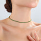 High Quality Gold Color Plated Green Crystal Paved CZ Tennis Chain Necklace For Women Girls Fashion Jewelry Choker Zircon Neck