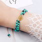 4mm Double Row Green Black Natural Stone Braided Bracelet Lucky Life Tree Charms Adjustabele Bangles Chain Jewelry Gift Friend
