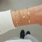 FNIO Trendy Geometric Bangle Bracelet Set For Women Gold Color Leaves Heart Arrow Open Cuff Bracelets Jewelry