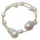 Natural  Freshwater White Baroque Pearl  Adjustable Women's Bracelet