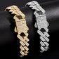 Hip Hop Iced Out 14 Width Cuban Link Chain Anklet for Women Bling Minimalism Luxury Chunky Rhombus Cuban Ankle Bracelet Jewelry