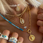 Vintage Turquoises Stone Pendant Necklace Bohemia Jewelry Statement Water Drop Metal Pendant Women's Necklace