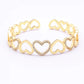 New Arrival Open Bracelet for Women Trendy Couples Bangles Hollow LOVE Heart Party Wedding Zircon Jewelry Accessories Gifts