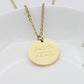 Simple Disc Pendant Necklace Stainless Steel Gold Plated Faith Over Fear Necklace Mind Over Matter Inspirational Jewelry Gift