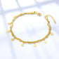 LUXUSTEEL Double Layer Coin Disc Pendant Anklets Gold Colour Stainless Steel Anti-allergic Rope Chain Leg Foot Bracelet Jewelry