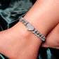 Trendy New Iced Out Heart Crystal Cuban Chain Anklets Bracelet For Women Hip Hop Paved Rhinestone Link Anklet Barefoot Jewelry