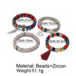 4pcs / Set New Fashion Women's Men's Bracelet Multi-layer Crystal Lava Stone Bead Wing Tassel Bracelet Beaded Bracelet Gift2021