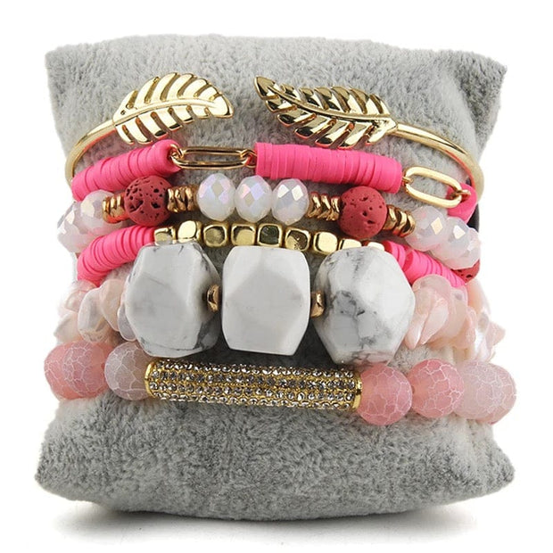 Bohemian Stone Bead Stackable Bracelets- Available In A Variety of Colors and Styles