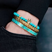 Roman Numeral Crown Bracelet Set