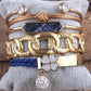 Roman Numeral Crown Bracelet Set