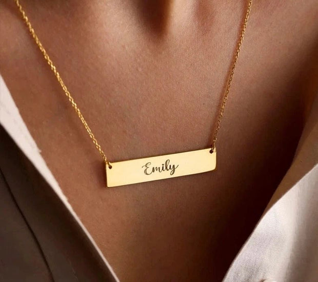 Custom Gold Bar Women's Necklace