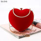 Heart Shaped  Handbagd-Available In Red  or Silver