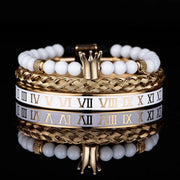 Roman Numeral Crown Bracelet Set