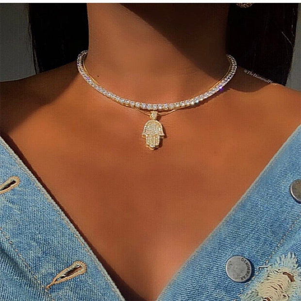Dainty Hamsa Hand Women's Necklace