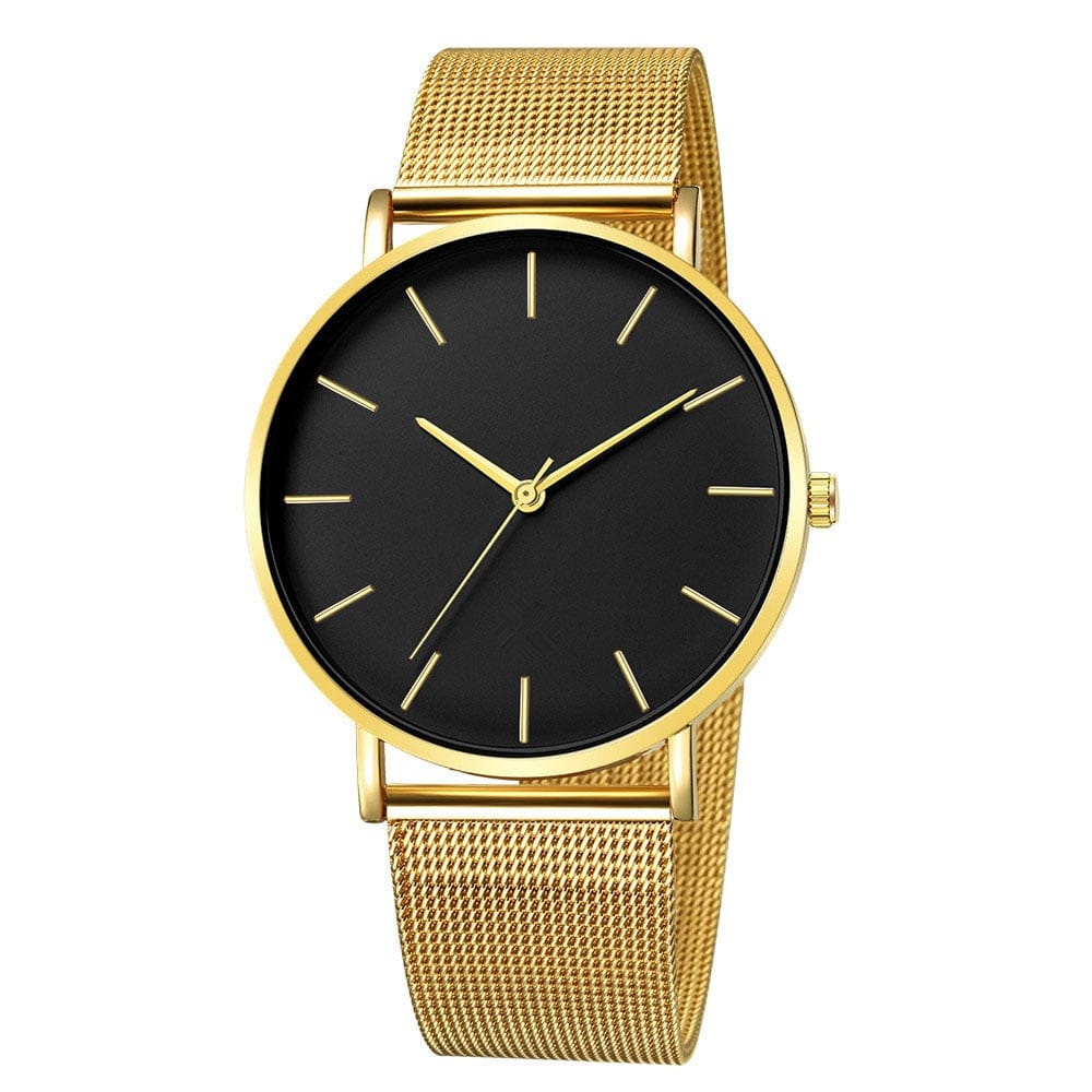 Women's Stylish Watch- Black and Rose Gold