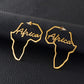 Gold Large  Africa Map Earrings