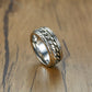Meditation  Silver Men's Spinner Anxiety Ring