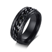 Meditation  Silver Men's Spinner Anxiety Ring