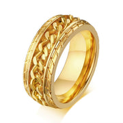 Meditation  Silver Men's Spinner Anxiety Ring