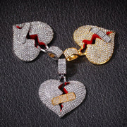 iced out bling Broke heart Unisex Necklaces