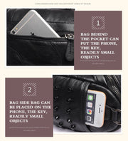 Black Studded Messenger  Women's Handbag