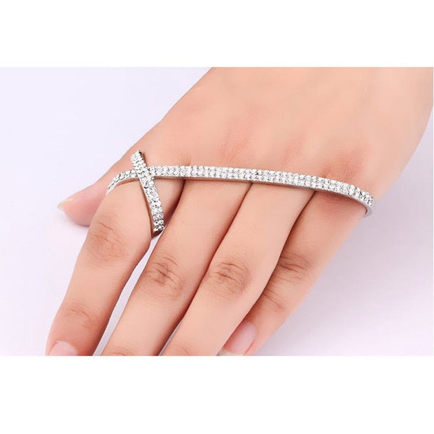 Unique  Silver Bling  Palm Cuff Bracelet