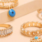 4Pcs/Set Gold Color Evil Eye Women's Rings