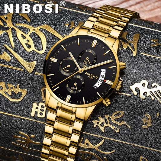 NIBOSI Men Watches Luxury Famous Top Brand Men&#39;s Fashion Casual Dress Watch Military Quartz Wristwatches Relogio Masculino Saat