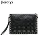 Black Spiked Women  Clutch Handbag