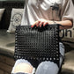 Black Spiked Women  Clutch Handbag