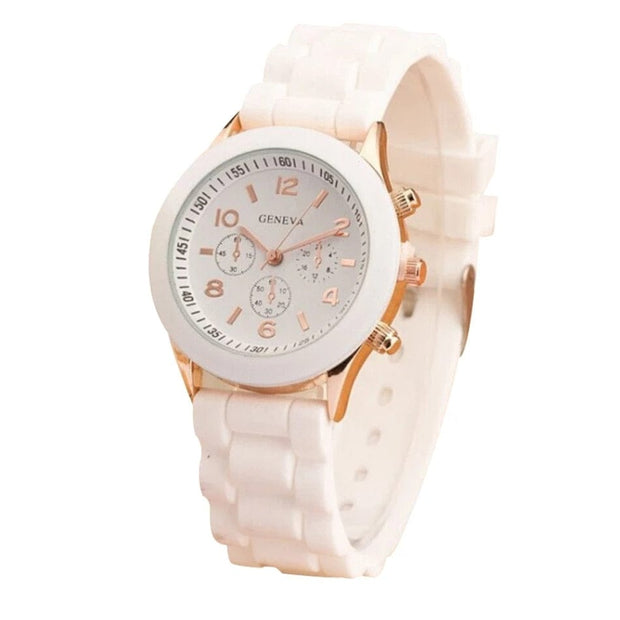Women's Ultra-thin Quartz Silicone White Women's Watch