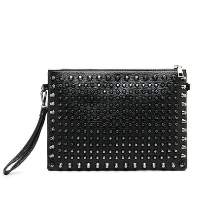 Black Spiked Women  Clutch Handbag