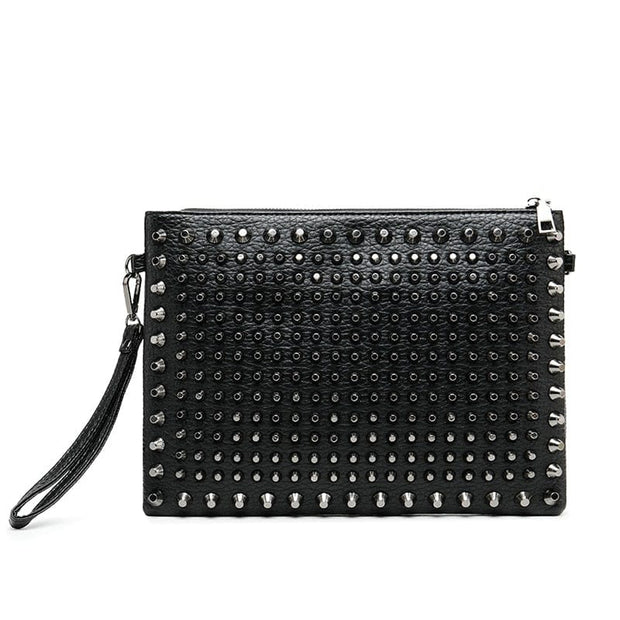 Black Spiked Women  Clutch Handbag