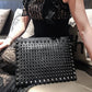 Black Spiked Women  Clutch Handbag
