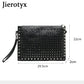 Black Spiked Women  Clutch Handbag