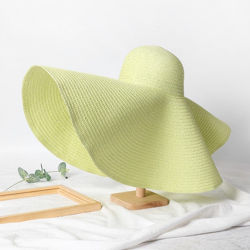 Summer 25cm Large Wide Brim Foldable Sun Hats For Women Oversized Sun Shade Hat Travel Straw Hat Lady UV Protection Beach Hat