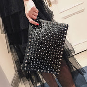 Black Spiked Women  Clutch Handbag