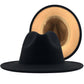 Women's Two Tone Wide Brim Fedora Hats