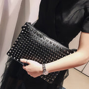Black Spiked Women  Clutch Handbag