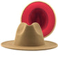 Women's Two Tone Wide Brim Fedora Hats