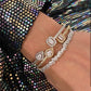 Adjustable CZ Open Women's Bracelet Cuff Bangle Bracelet