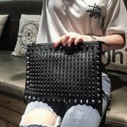 Black Spiked Women  Clutch Handbag
